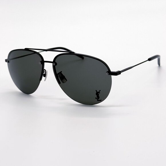 NEW SAINT LAURENT CLASSIC 11F 005 SUNGLASSES UNISEX BLACK AVIATOR EYEWEAR - Picture 1 of 9